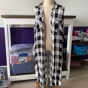 Black and White Checkered Duster